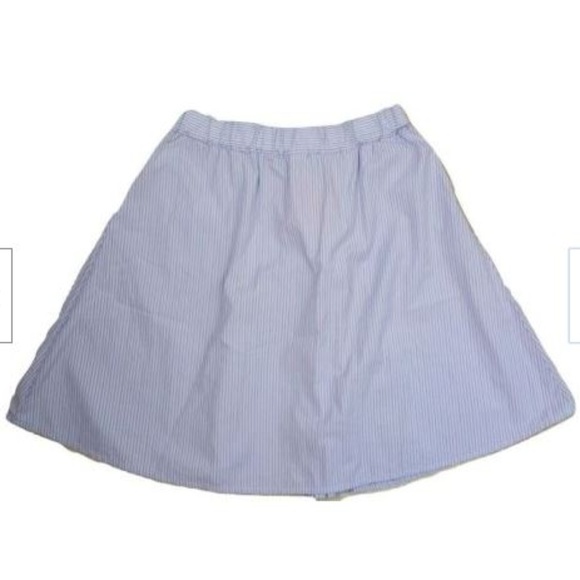 J.CREW CANDY STRIPER BLUE & RED STRIPED CIRCLE COTTON FLARED MINI SKIRT S - Picture 3 of 7